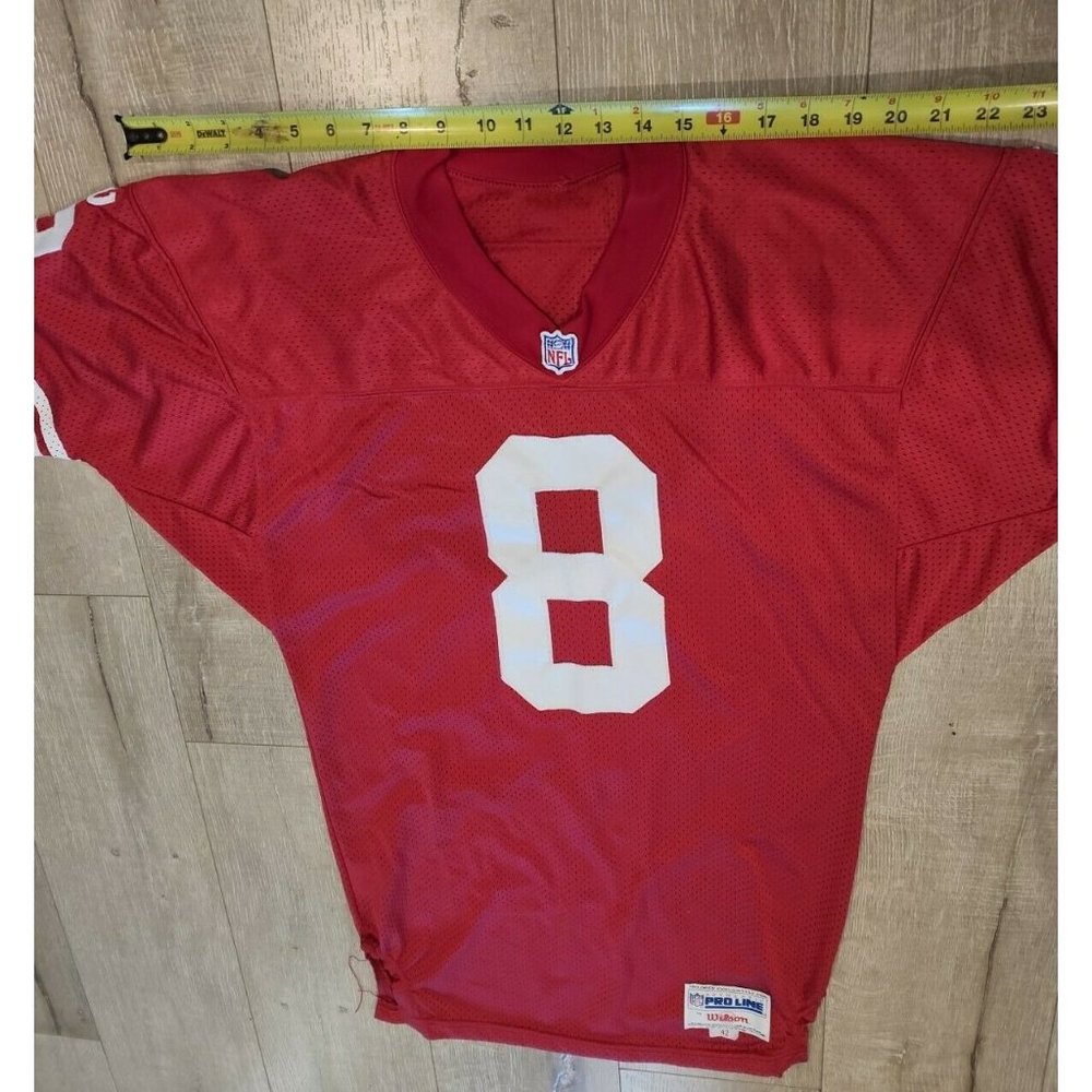 Authentic Game 1993 San Francisco 49ers Steve Young Red Jersey Old Wilson 42 - Picture 7 of 9